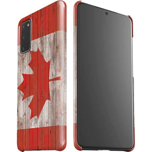 Canadian Flag Dark Wood Galaxy S20 Lite Case